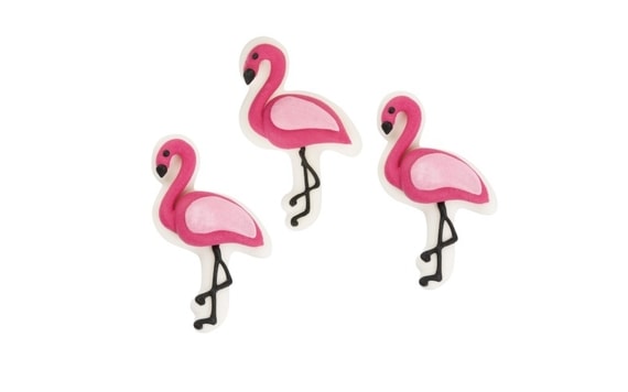 SUGAR DECORATION - FLAMINGO 12 PCS