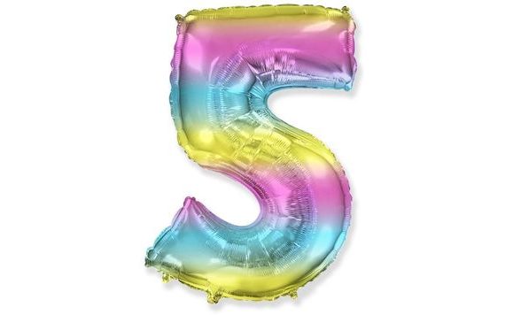 LÉGGÖMB FÓLIÁBÓL SZÁMOK RAINBOW 115 CM - 5