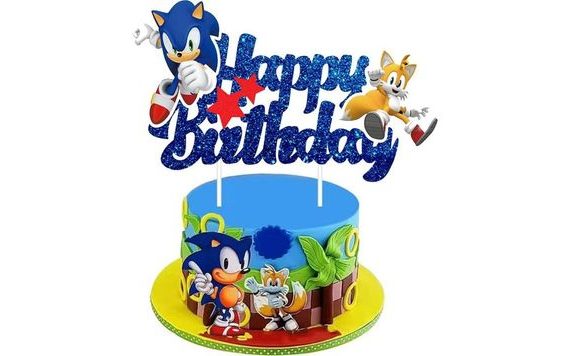 HAPPY BIRTHDAY SONIC CAKE TOPPERS (PACK OF 5) - CAKESICQ