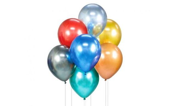 KRÓM SZÍNŰ LÉGGÖMB KÉSZLET - VEGYES SZÍNEK - 7 DB - 30 CM