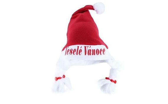 CHRISTMAS HAT WITH BRAIDS