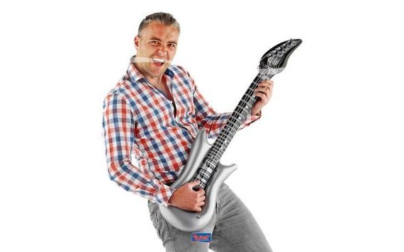 INFLATABLE GUITAR SILVER 100 CM