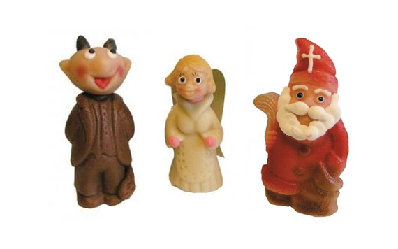 ST NICHOLAS, ANGEL AND DEVIL - MARZIPAN FIGURES