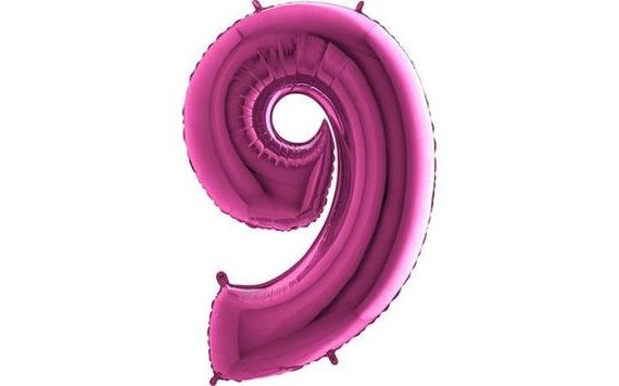PINK FOIL NUMBER BALLOON - 115 CM - 9