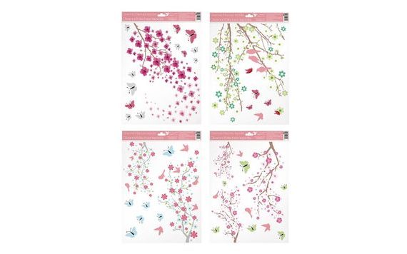WINDOW FILM - GLITTERING FLOWERING BRANCHES, 30X42 CM