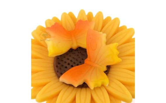 LARGE SHAPED BUTTERFLY - YELLOW-ORANGE SPRAYED