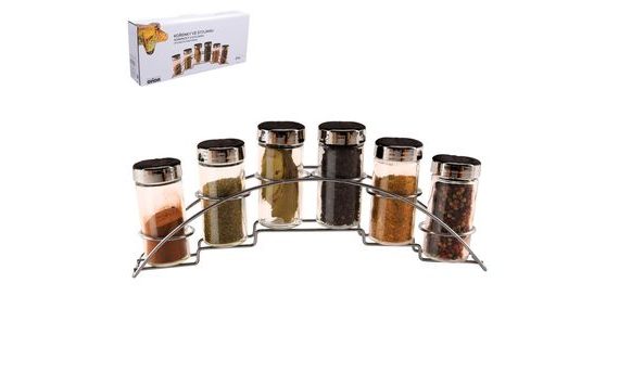 ORION SPICE RACK WITH 6 GLASS JARS