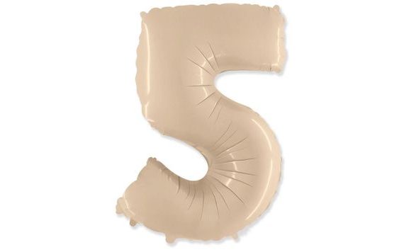 BALÓN FOLIOVÝ ČÍSLICE KRÉMOVÁ - 102 CM - 5