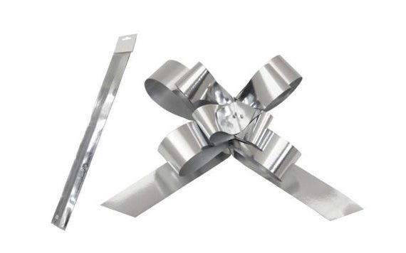 DECORATIVE PULL RIBBON - METALLIC SILVER - 1 PIECE