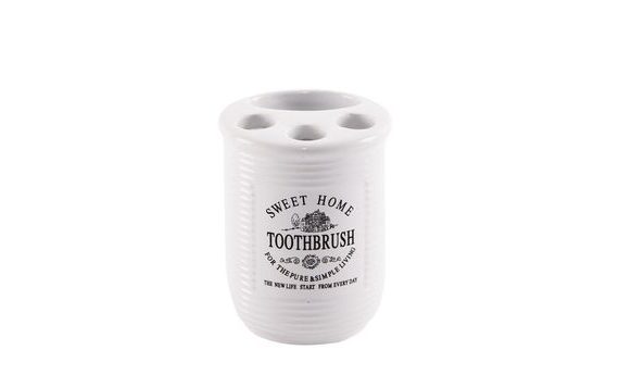 CERAMIC TOOTHBRUSH AND TOOTHPASTE HOLDER SWEET HOME