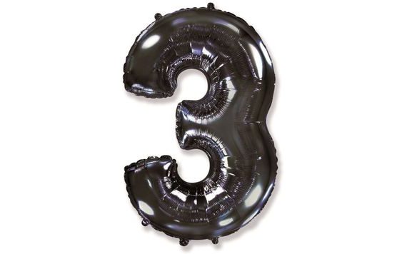 BALÓN FOLIOVÝ ČÍSLICE ČERNÁ - BLACK 102 CM - 3