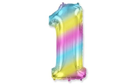 BALÓN FOLIOVÝ ČÍSLICE DUHOVÁ 115 CM - 1