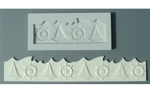 SILICONE MOULD PATTERNED BORDER NAUTICAL