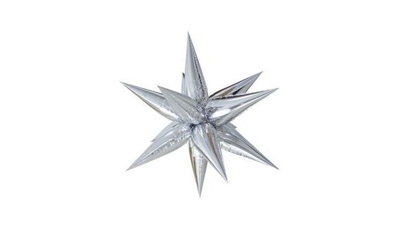 FOIL BALLOON - 3D STAR SILVER 70 CM (CANNOT BE FILLED WITH HELIUM)