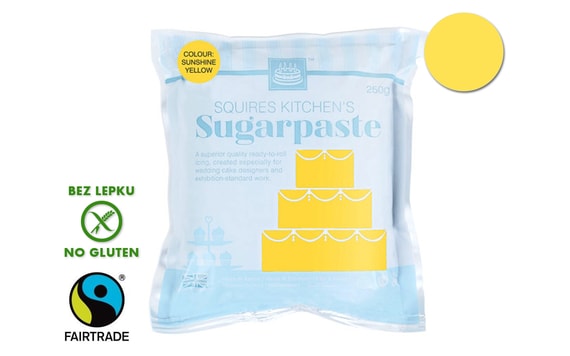 ROLLED FONDANT SUNSHINE YELLOW 250 G - EXPIRATION DATE 28.8.2015