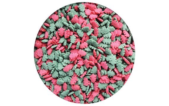 SUGAR DECORATIONS FIR RED/GREEN 50 G