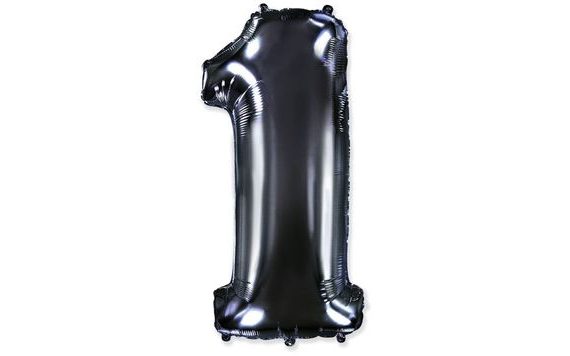 BLACK FOIL NUMBER BALLOON - 102 CM - 1