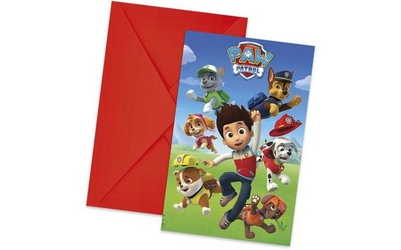 PAW PATROL INVITATIONS WITH ENVELOPES - 6 PCS