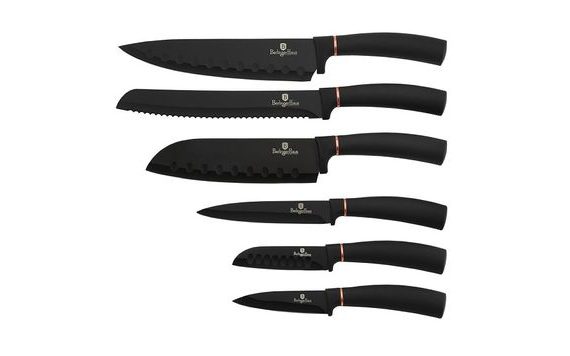 SADA NOŽŮ S NEPŘILNAVÝM POVRCHEM 6 KS BLACK ROSE COLLECTION BERLINGERHAUS BH-2337