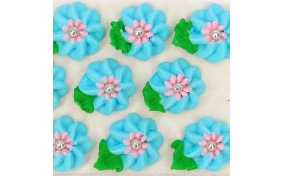 LARGE SUGAR FLOWER DECORATIONS ON TRAY 19 (9 PCS)
