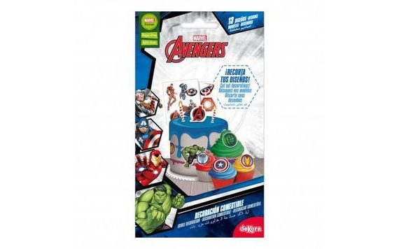 13 DECORATIONS TO CUT OUT FOR CAKE OR CUPCAKE AVENGERS MARVEL