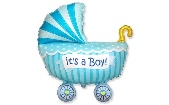 89 CM FOIL BALLOON - BABY BOY STROLLER