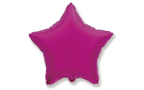 BALÓN FOLIOVÝ 45 CM HVĚZDA METALICKÁ TMAVĚ RŮŽOVÁ (FUCHSIE)