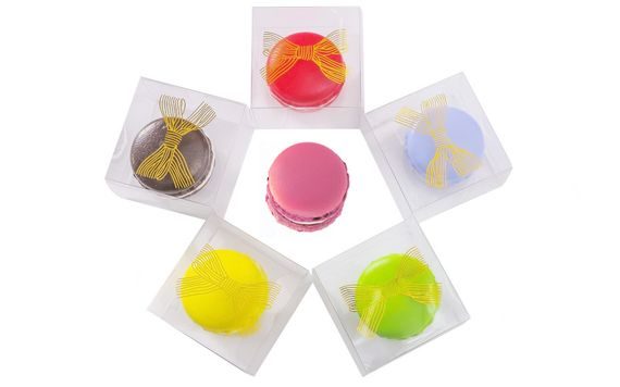 TRANSPARENT CLEAR BOX FOR MACAROONS, PRALINES, MINIDONUTS - 10 PCS