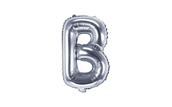 BALLOON FOIL LETTER "B", 35 CM, SILVER (NELZE PLNIT HELIEM)