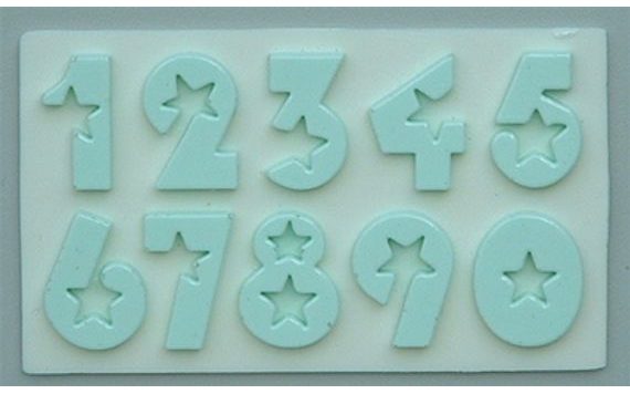 SILICONE MOULD WITH NUMBERS (STAR DESIGN)
