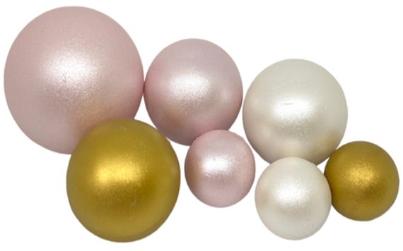 ČOKOLÁDOVÉ GULE RUŽOVO-BIELO-ZLATÉ