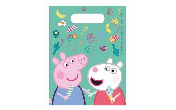 PLASTOVÉ TAŠKY NA DÁREČKY PRASÁTKO PEPPA "PEPPA PIG", 6 KS