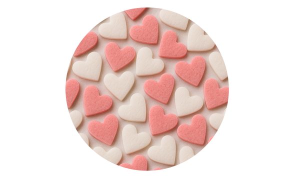 EDIBLE PAPER HEARTS 20 MM RED-PINK-WHITE 15 G