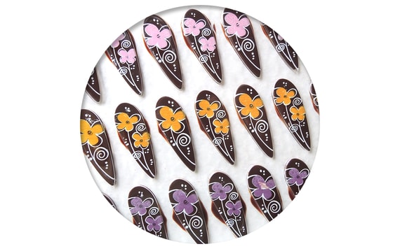 CHOCOLATE DECORATION - FLOWERS 9 PCS