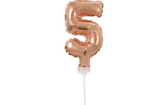 FÓLIA LUFI SZÁM - 5 - RÓZSASZÍN ARANY - ROSE GOLD 12,5 CM TARTÓVAL