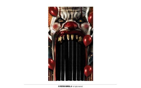 DEKORACE ZÁVĚS HALLOWEEN - KLAUN HOROR TO - PENNYWISE - 145 X 240 CM