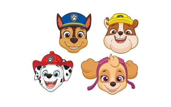 PAPÍROVÉ MASKY TLAPKOVÁ PATROLA PAW PATROL, 8 KS