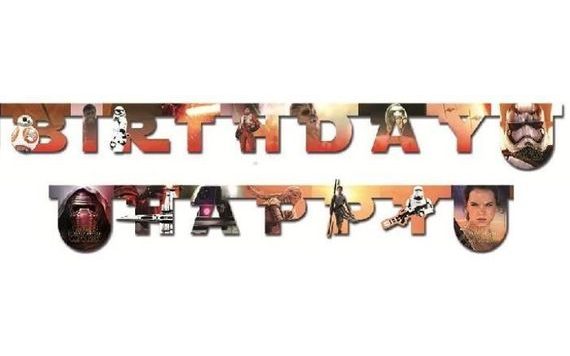 BANNER - GIRLANDA STAR WARS HVĚZDNÉ VÁLKY -- HAPPY BIRTHDAY - NAROZENINY - 210 CM