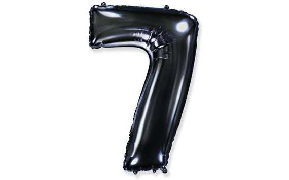 BALÓN FOLIOVÝ ČÍSLICE ČERNÁ - BLACK 102 CM - 7
