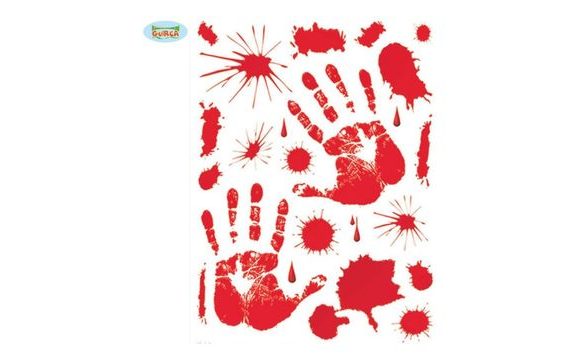 HALLOWEEN DECORATION - BLOODY STICKERS, 30X39 CM