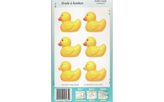 CHOCOLATE MOULDS ON A SHEET RUBBER DUCKS