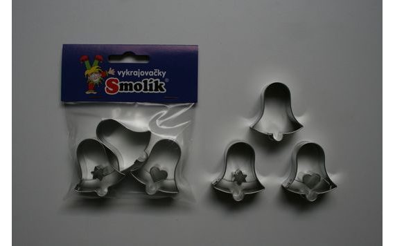 SET OF DOUGH CUTTERS - BELLS WITH VARIOUS CENTRE SHAPES