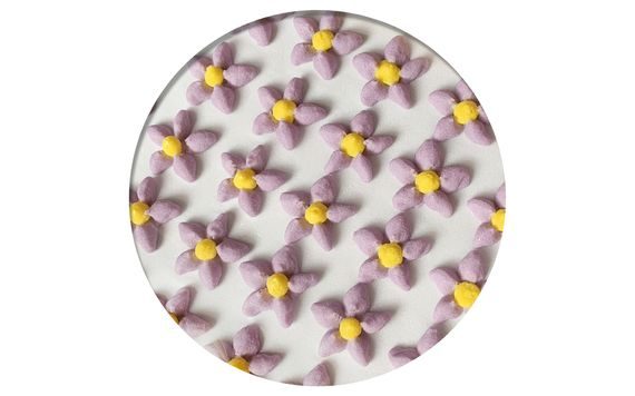 SUGAR DECORATION - FLOWERS SIMPLE - 35 PCS LIGHT PURPLE