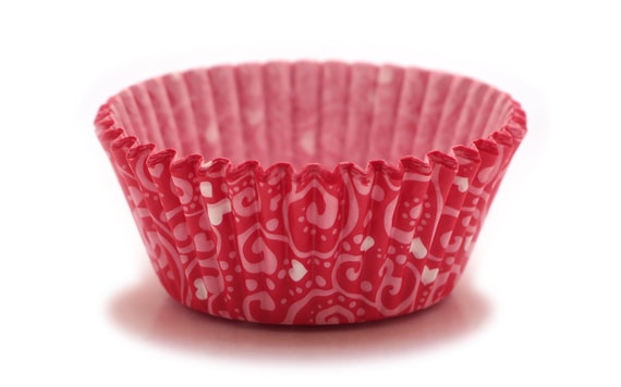 CONFECITONERY PAPER CUPS 50 X 30 MM (150 PC.) - PINK SPIRALS