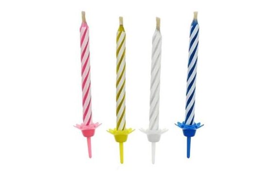 BIRTHDAY NON-BLOWING CANDLES 12 PCS