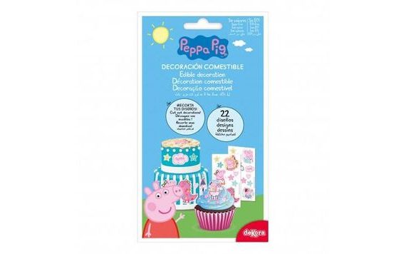 22PCS OF DECORATIONS TO CUT OUT FOR CAKE OR CUPCAKE PEPA PIG