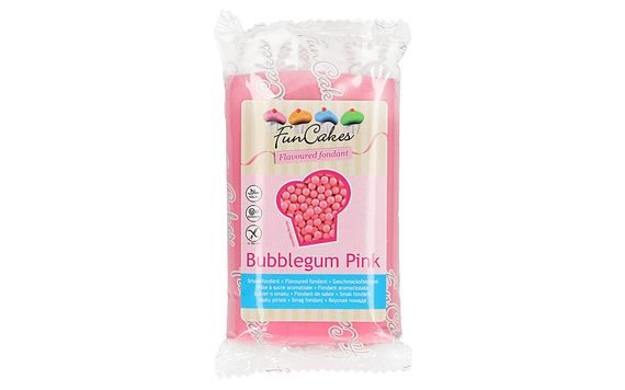 FUNCAKES FLAVOURED FONDANT -BUBBLEGUM PINK- 250G