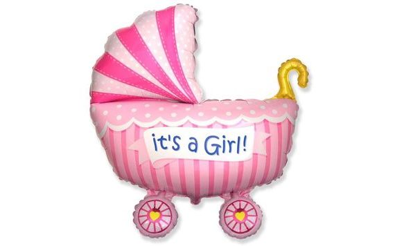89 CM FOIL BALLOON - BABY CARRIAGE FOR GIRLS
