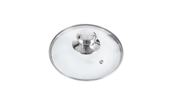 GLASS LID WITH STAINLESS STEEL HANDLE, 14 CM