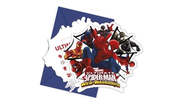 INVITATIONS WITH INVITATION " ULTIMATE SPIDERMAN ", 6 PCS